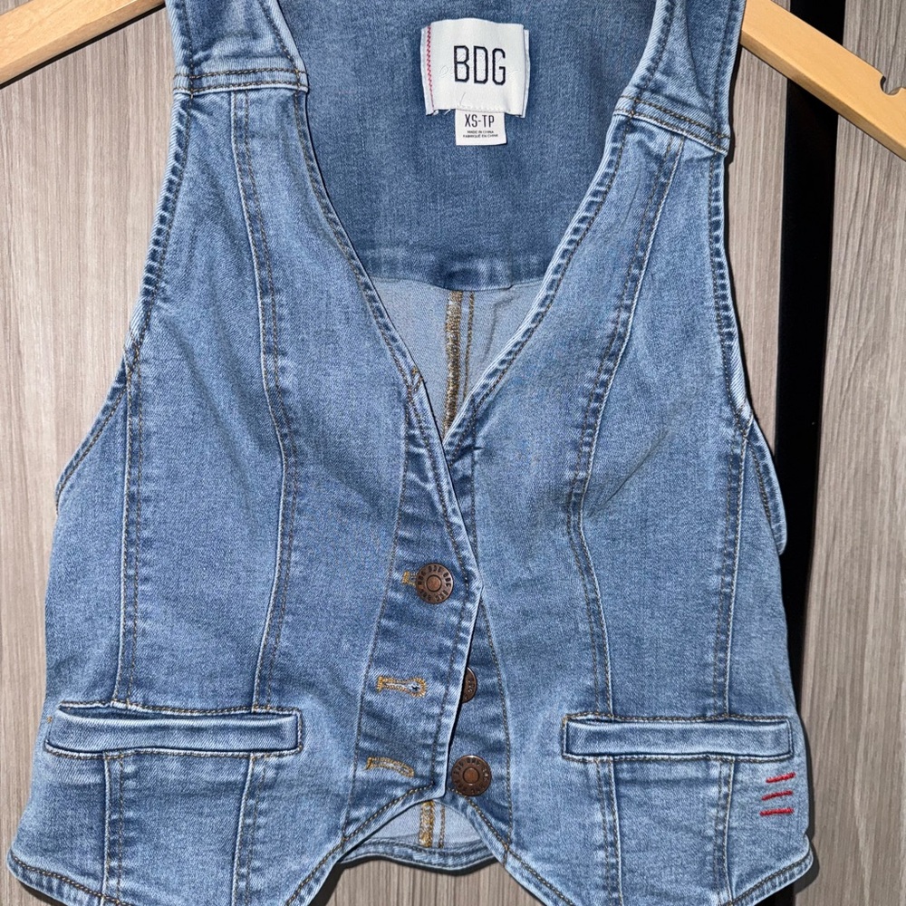 BDG Light Blue Denim Vest